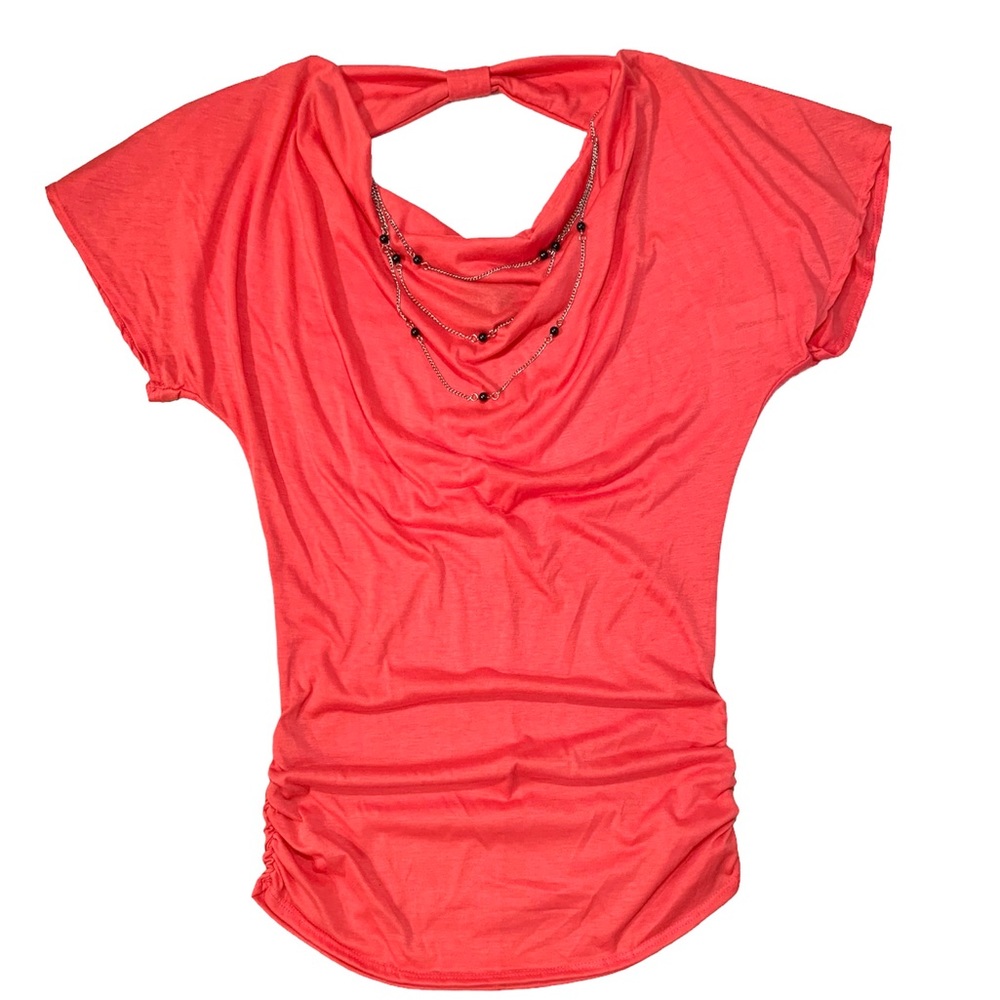 Pinc Top With Beaded Necklace Detail